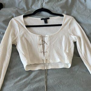 Forever 21 NWOT Lace-up rhinestone top